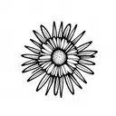 daisy with wheat in a circle tattoo design idea