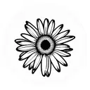 daisy with wheat in a circle tattoo design idea