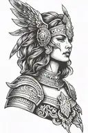 EBONY WARRIOR VALKYRIE tattoo design idea