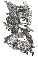 EBONY WARRIOR VALKYRIE tattoo design idea
