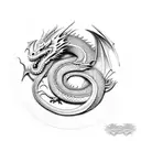 Dragon with red ruby tattoo design idea