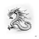 Dragon with red ruby tattoo design idea