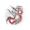 Dragon with red ruby tattoo design idea
