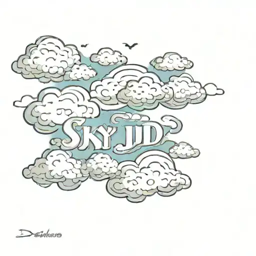 sky with clouds that says SD + JD 12-19-12 tattoo design idea