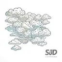 sky with clouds that says SD + JD 12-19-12 tattoo design idea