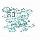 sky with clouds that says SD + JD 12-19-12 tattoo design idea