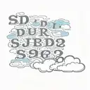 sky with clouds that says SD + JD 12-19-12 tattoo design idea