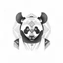 art Deco panda tattoo design idea
