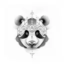 art Deco panda tattoo design idea