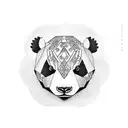 art Deco panda tattoo design idea