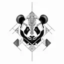art Deco panda tattoo design idea