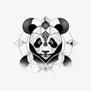 art Deco panda tattoo design idea
