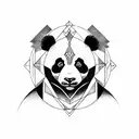 art Deco panda tattoo design idea