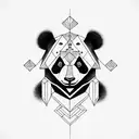 art Deco panda tattoo design idea