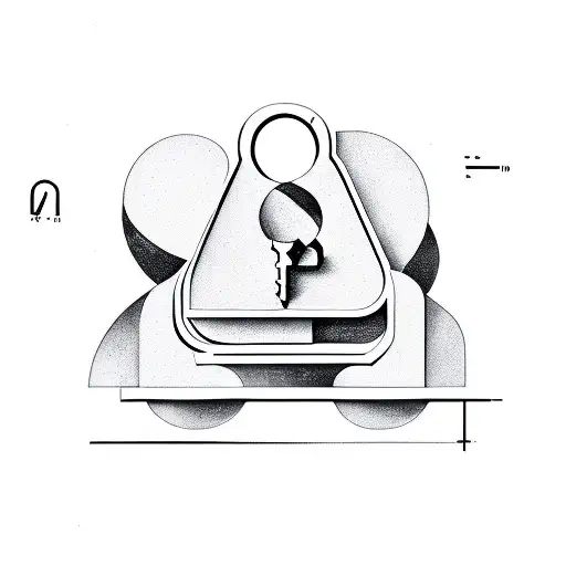 a scale with the shape of a key tattoo design idea