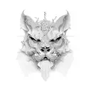 scale with the shape of a key tattoo design idea