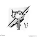 a scale with the shape of a key tattoo design idea