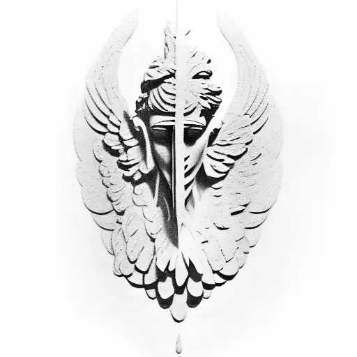 Winged Victory of Samothrace statue from the louvre tattoo design idea