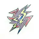 lightning bolt with clouds tattoo design idea