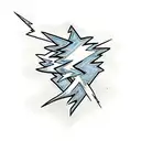 lightning bolt with clouds tattoo design idea