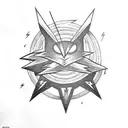 lightning bolt with clouds tattoo design idea