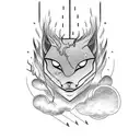 lightning bolt with clouds tattoo design idea