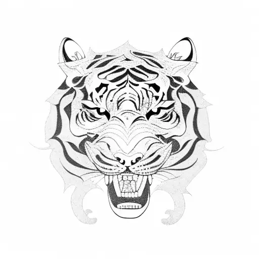 Tiger and dragon tattoo design idea