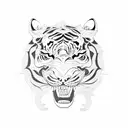 Tiger and dragon tattoo design idea