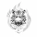 Tiger and dragon tattoo design idea