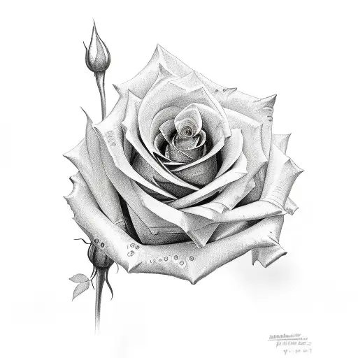 rose from dollars tattoo design idea