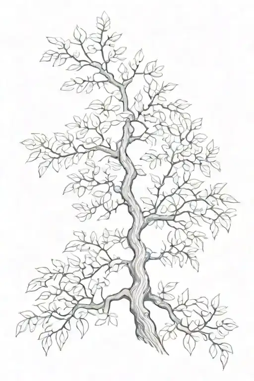 honey locust tree growing tattoo design idea