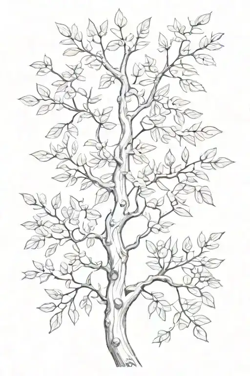 honey locust tree growing tattoo design idea