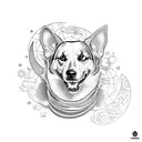 in memory of the death of a beloved dog on the night of the growing moon tattoo design idea