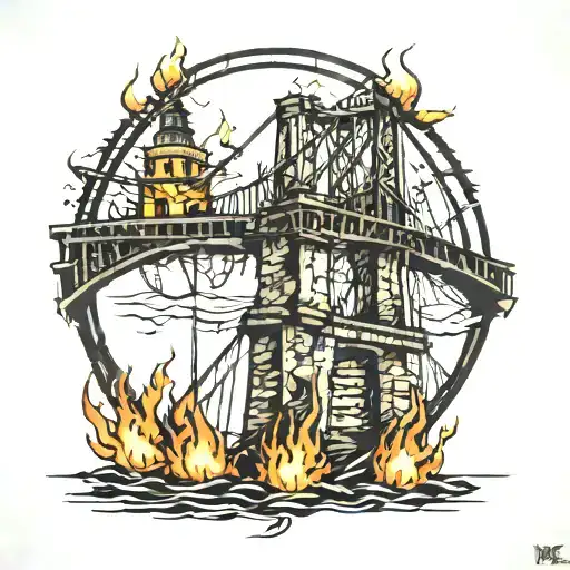 may the bridges you burn light the way   tattoo design idea