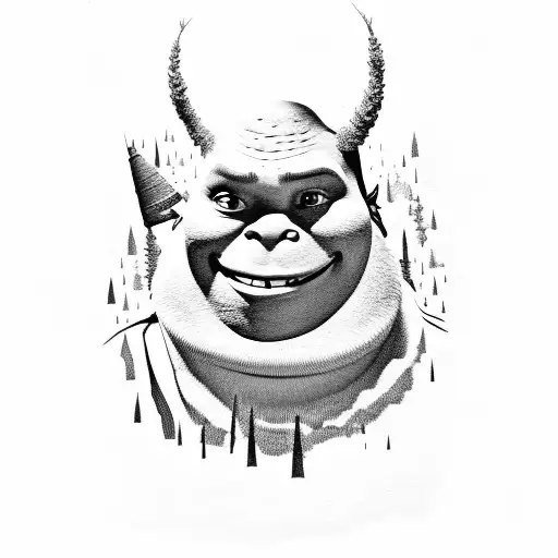 Mitski and Shrek tattoo design idea