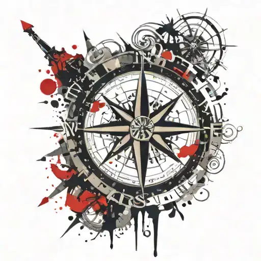 compass with phrase not all those who wander are lost  tattoo design idea