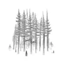 Forest with trees breaking apart into birds tattoo design idea