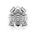 Sports Bike Engines tattoo design idea