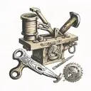 woodworking tools tattoo design idea