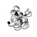Mickey Mouse dollars euro  tattoo design idea