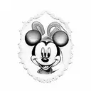 Mickey Mouse dollars euro  tattoo design idea