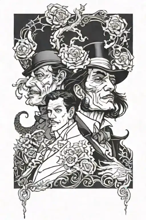 Jekyll and Hyde concept tattoo design idea