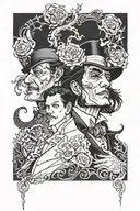 Jekyll and Hyde concept tattoo design idea