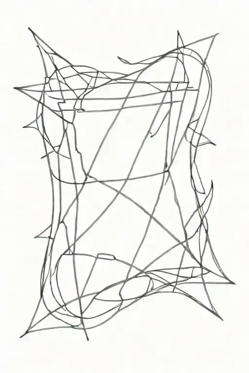 sketch tattoo pair in pentagram style in music style tattoo design idea