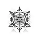 diseño de un tatuaje a color desl mapa de galicia mezclado con el logo del grupo musical red hot chilli peppers tattoo design idea