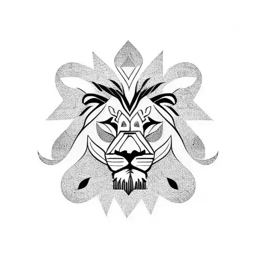 full sleeve lion with tribal and mandala design  tattoo design idea