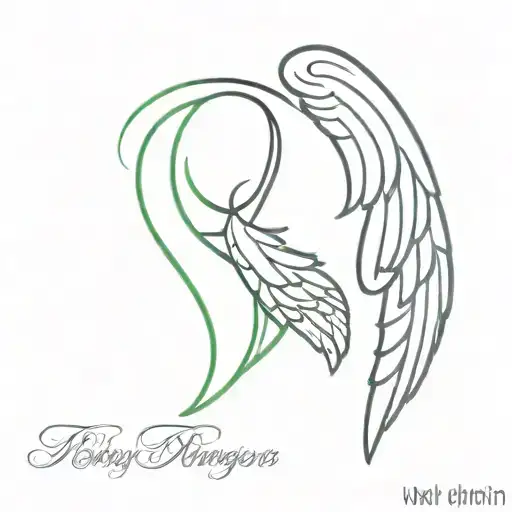 2 baby  angel wings tattoo design idea