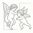 2 cherubs tattoo design idea