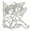 2 cherubs tattoo design idea