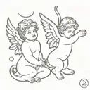 2 cherubs tattoo design idea
